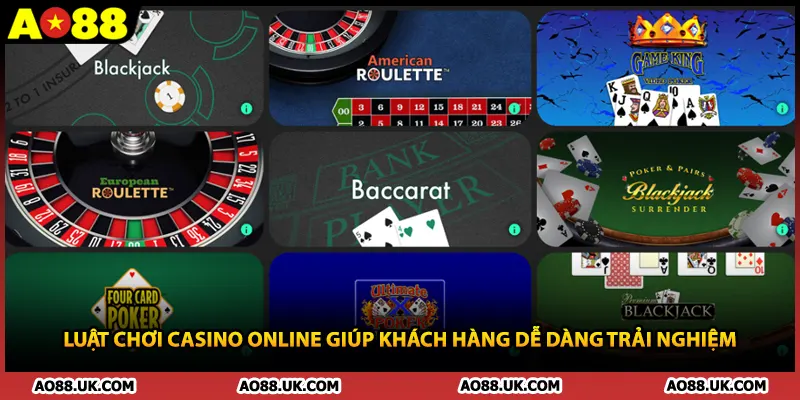 Luật chơi casino online giúp khách hàng dễ dàng trải nghiệm