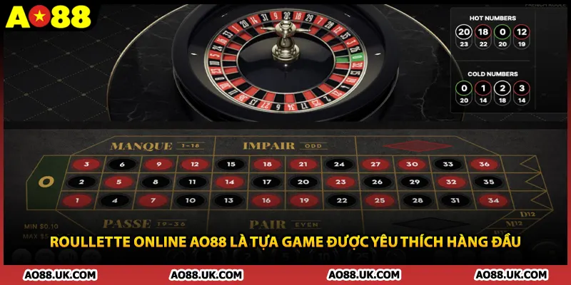 Roullette online AO88 là tựa game được yêu thích hàng đầu